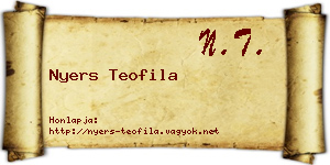 Nyers Teofila névjegykártya